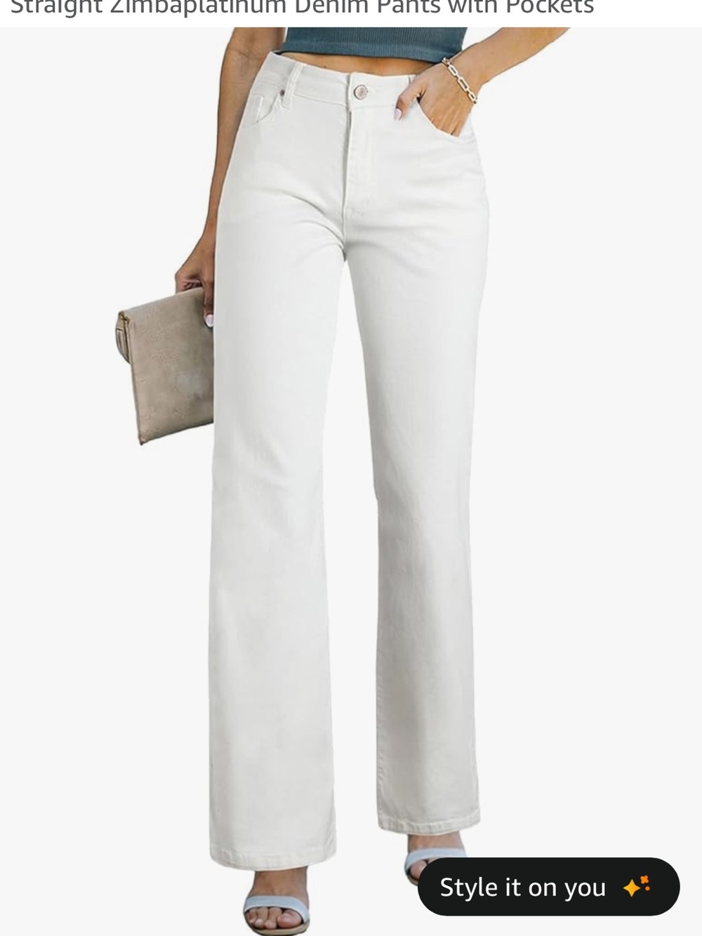 Women's White Wide-Leg Jeans - Classic Flare Style